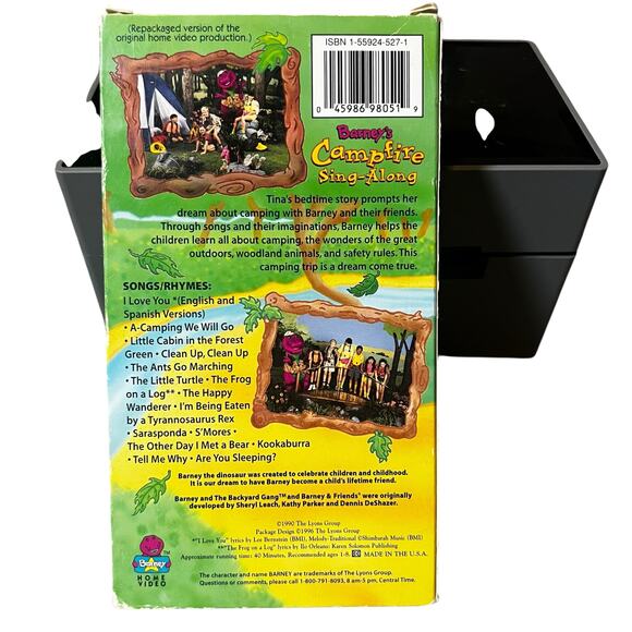 Vintage Barney's Campfire Sing-Along (VHS-1990) VHS Rare Edition ages 1-8 - Picture 2 of 6